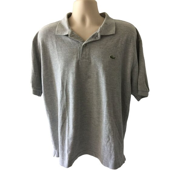 Mens Lacoste Gray Grey Classic Short Sleeve Polo Golf Shirt Top PERU Size 6 XL